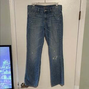 Old Navy The Diva Distressed Blue Low Rise Boot Cut Jeans